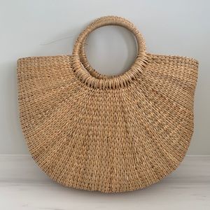 Hand-Woven Round Handle Ring Large Handbags